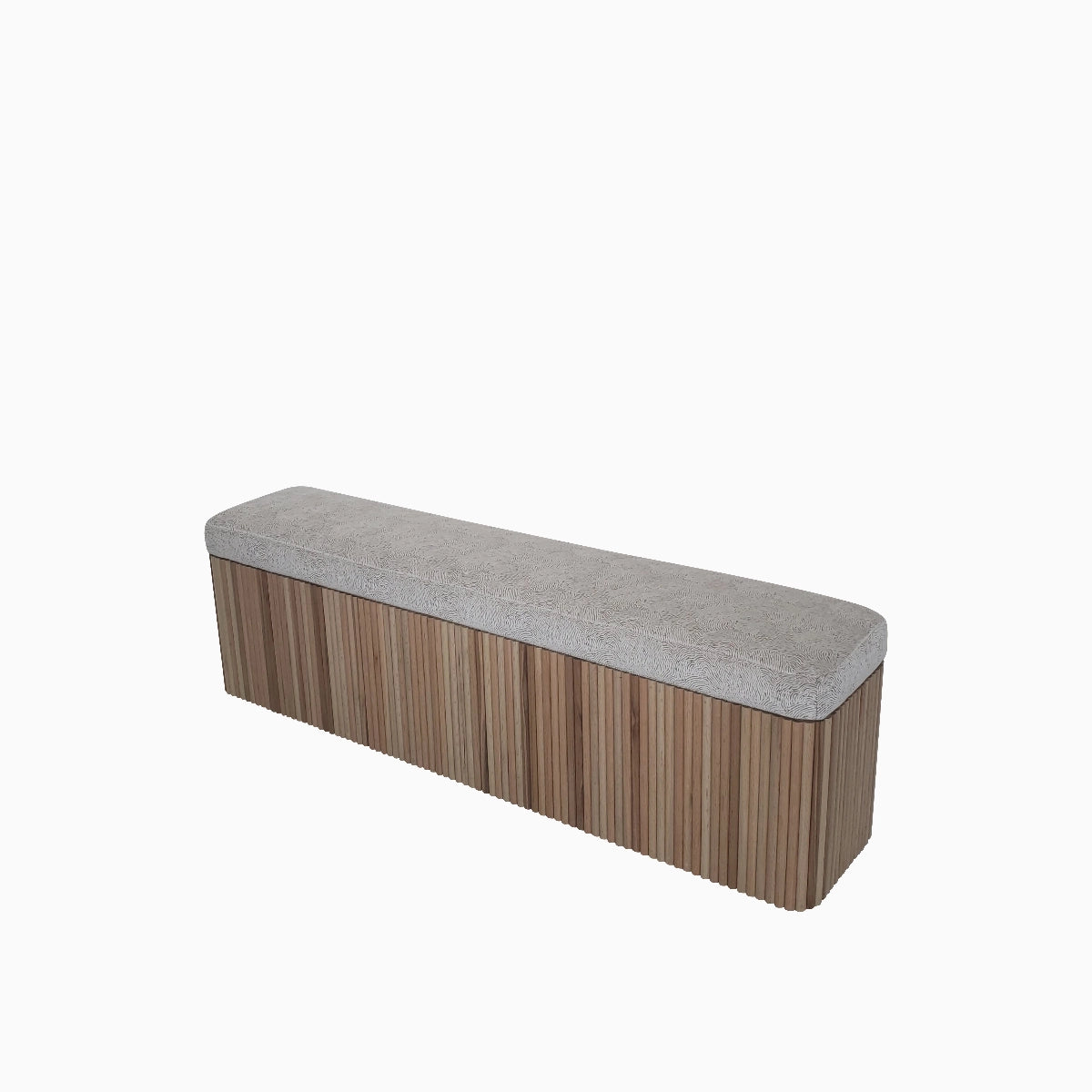 Taburete largo Iris con madera de encino. FACTOR DIEZ