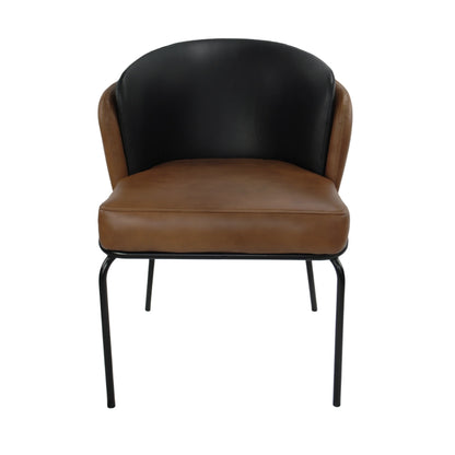 Silla Magdalena asiento piel cognac