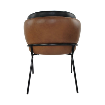 Silla Magdalena asiento piel cognac